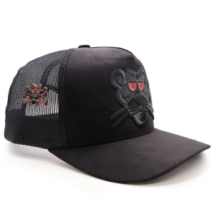 La Pantera Embroidered Snapback Hat – Red Undertone with Panther Pin