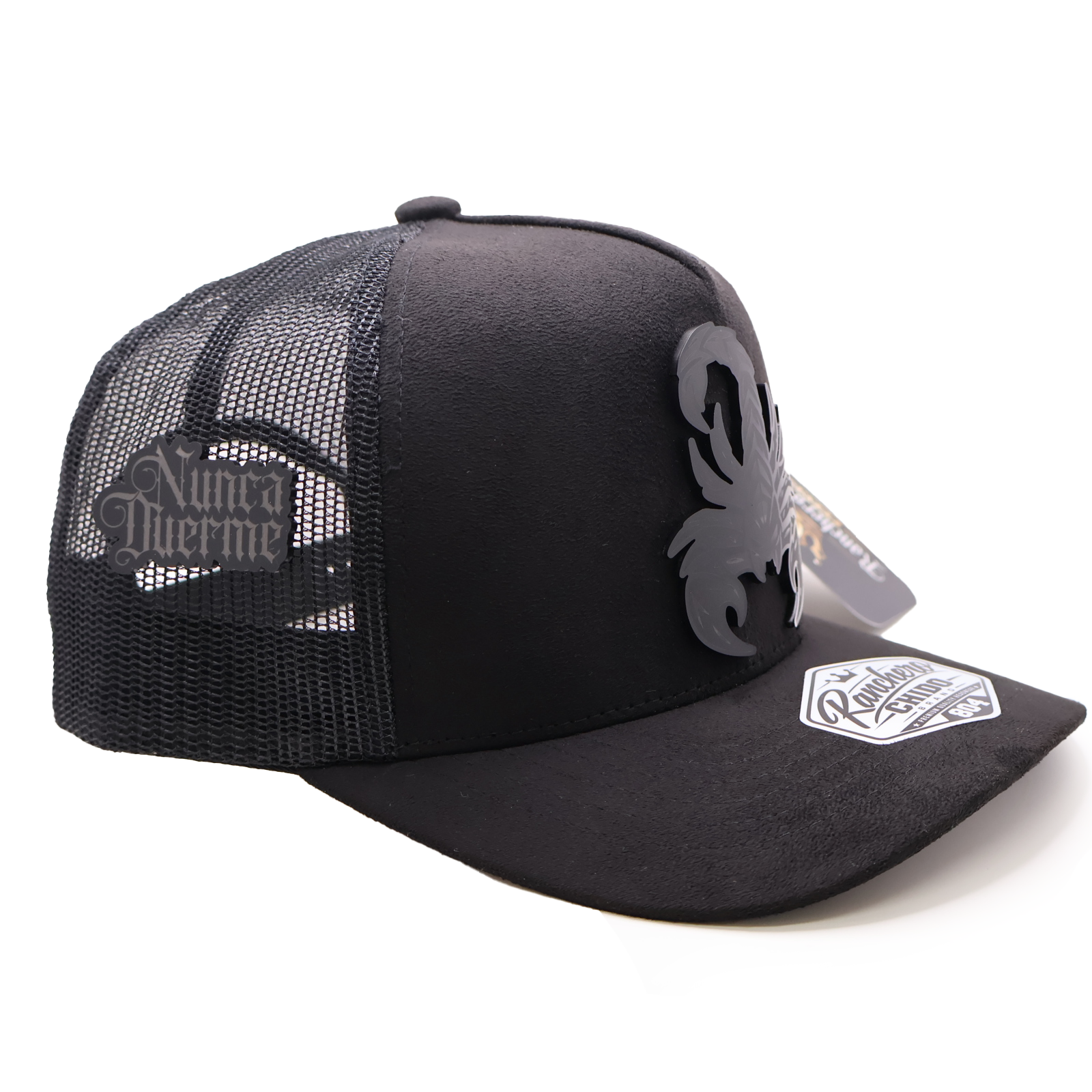 Alacrán Nunca Duerme Acrylic Sueded Trucker Hat – Mesh Snapback with Pin - Image 5